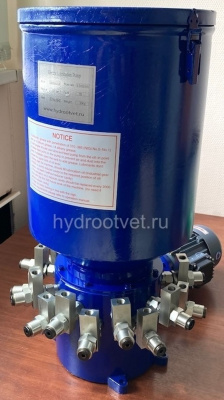 8DDRB-N10.5/30 - Станция смазки электрическая для многоточечных систем, рабочее давление до 315 бар, подача 10,5 мл/мин, мощность двигателя 0,18 кВт, объем бака 30 литров, число выходов: 8